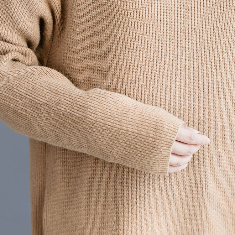 コンフォート ニットワンピース メッセージデザイン ハイネック バギー ダークグレー ニット