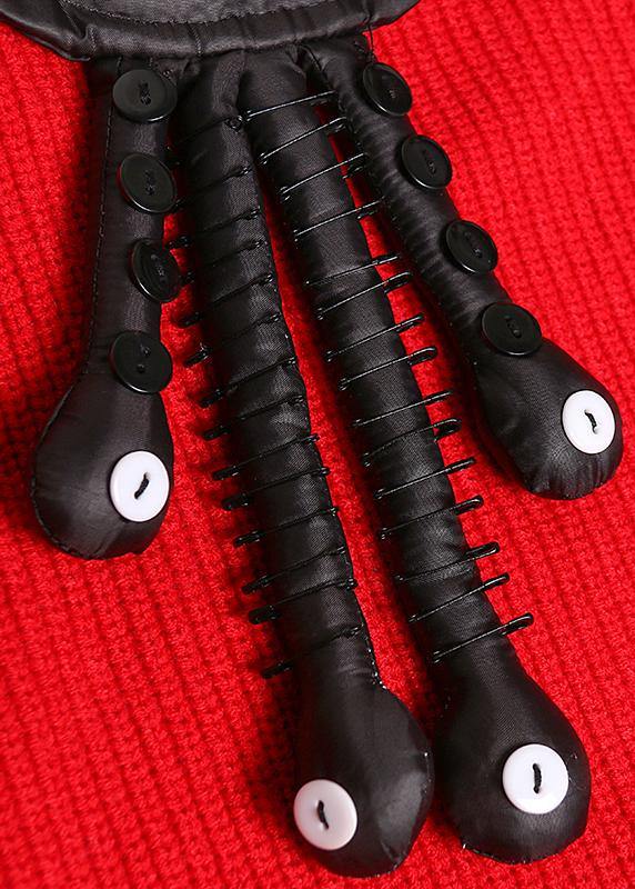 レディース ブルー あったか ニットワンピース Oネック 立体装飾（3Dデコレーション） オーバーサイズ ゆったり ニットウェア