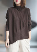 フレンチ風 チョコレートカラー アシンメトリーデザイン 厚手 秋セーター  よりEC向けに整えるなら：  【秋冬】フレンチ風 チョコブラウン アシメデザイン 厚手ニットセーター（レディース）